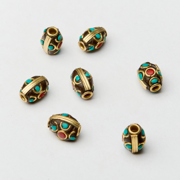 Koraliki antyczne oliwka 11,5x8mm