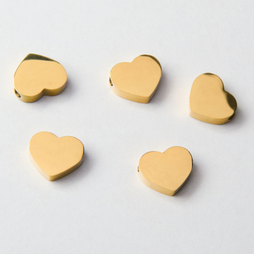 Koralik serduszko ze stali szlachetnej w kolorze złotym 8,5x10mm