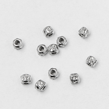 Koralik ze stali beczułka wgniatana 3x3,5mm