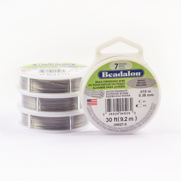 Linka stalowa siedmiostrunowa Beadalon szara 9,2m 0,38mm