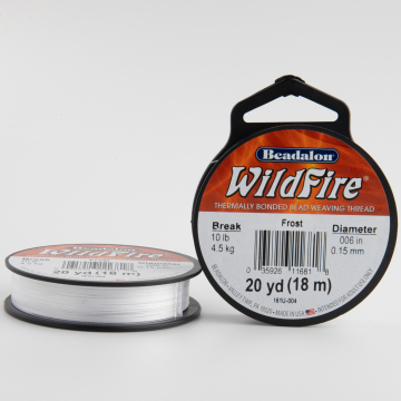 Beadalon nić Wildfire biała 0,15mm