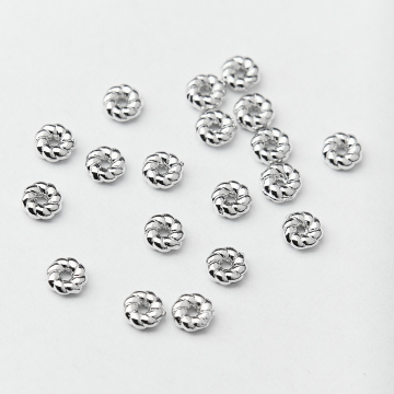 Przekładka oponka skręcana z mosiądzu w kolorze srebrnym 4mm