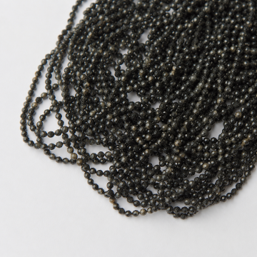Czarny turmalin kulka fasetowana 2,5mm