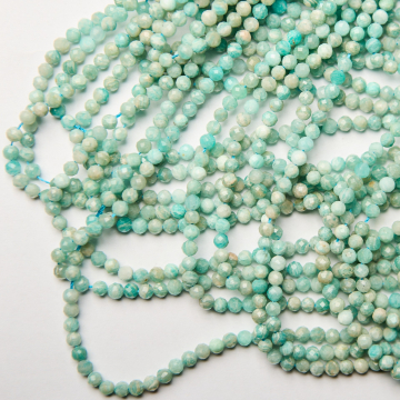 Amazonit kulki fasetowane 4mm zielony
