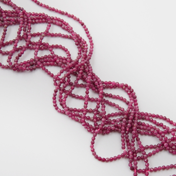 Rubin kulki fasetowane 3 mm