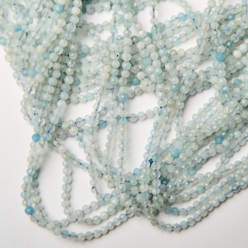 Akwamaryn kulki fasetowane 4mm Akwamaryn kulki fasetowane 4mm