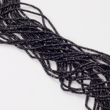 Czarny spinel oponka fasetowana 2x1,5mm