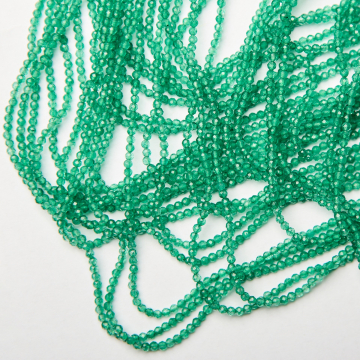 Onyks zielony kulka fasetowana 2mm