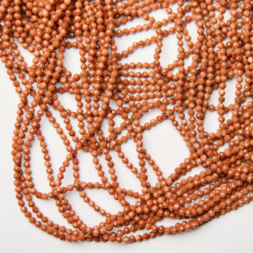 Piasek pustyni kulka fasetowana 3mm - na sznurze