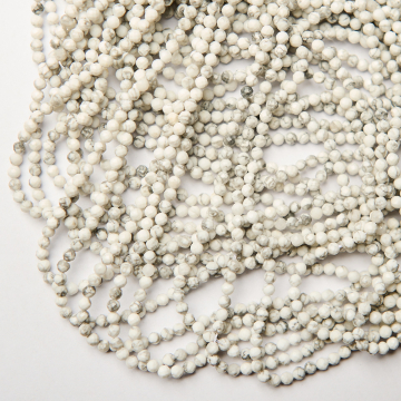 Howlit biały kulka fasetowana platerowana 4mm