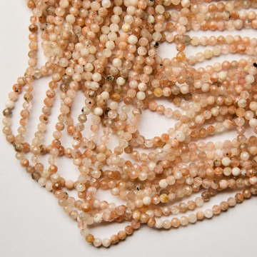 Kamień słoneczny kulka fasetowana 4mm Kamień słoneczny kulka fasetowana 4mm