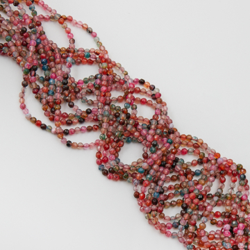 Mix agatów kulki fasetowane 4mm