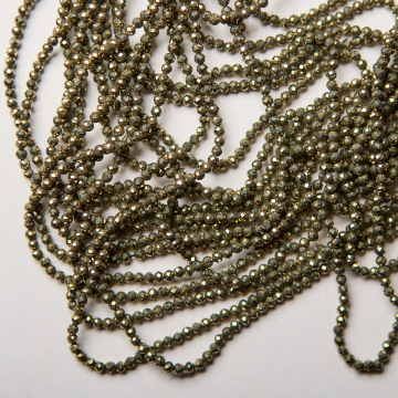 Piryt kulka fasetowana 3mm - na sznurze