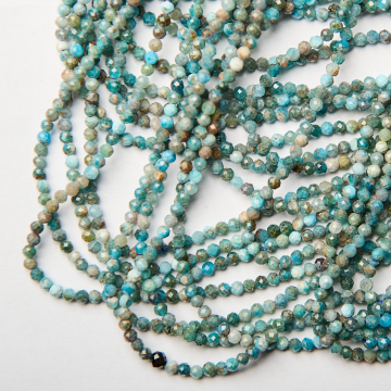 Apatyt kulka fasetowana 3mm - na sznurze