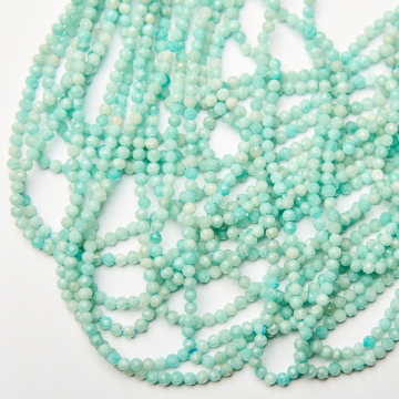 Amazonit kulka fasetowana 3mm - na sznurze