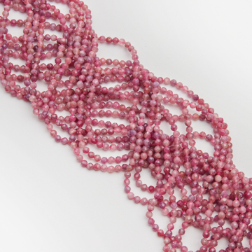 Turmalin różowy kulka fasetowana 4,5mm