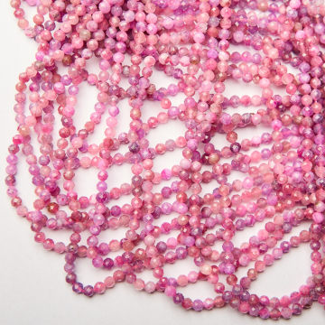Turmalin różowy kulka fasetowana 4mm Turmalin różowy kulka fasetowana 4mm