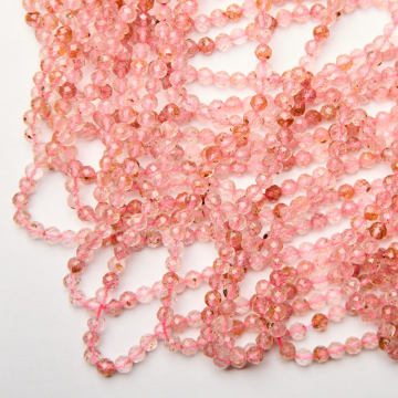 Kryształ górski truskawkowy kulka fasetowana 4mm Kryształ górski truskawkowy kulka fasetowana 4mm
