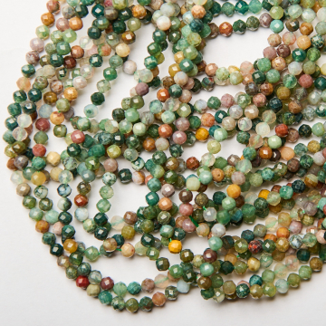 Agat indyjski kulka fasetowana 4mm