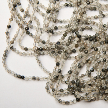 Kryształ górski z rutylem kulka fasetowana 3,5mm