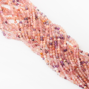 Mix kryształów górskich kulka fasetowana 4mm