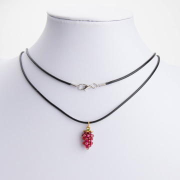 Naszyjnik z gronem z granatu 53cm