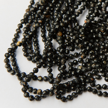 Czarny turmalin kulka fasetowana 5mm