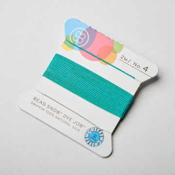 Nici jedwabne z igłą dark aqua 0,6mm