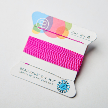 Nici jedwabne z igłą neon pink 0,6mm