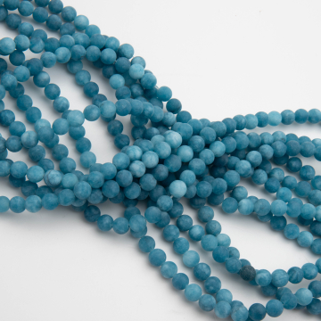 Agat niebieski kulka matowa 6,5mm