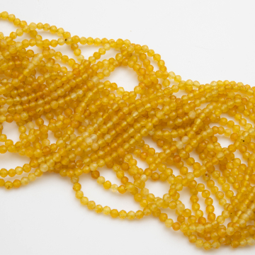 Agat żółty kulka fasetowana 3,5mm