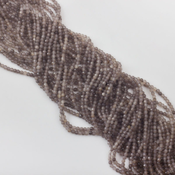 Agat szary kulka fasetowana 3mm