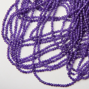 Agat kulka fasetowana ciemny fiolet 3,5mm - na sznurze