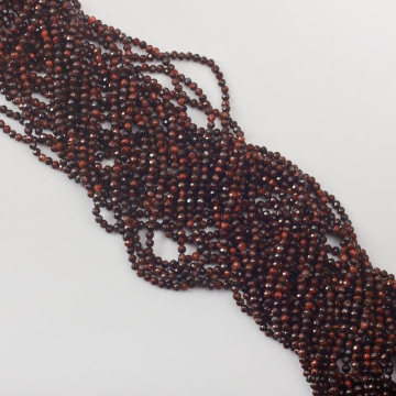 Agat brązowy kulka fasetowana 3mm