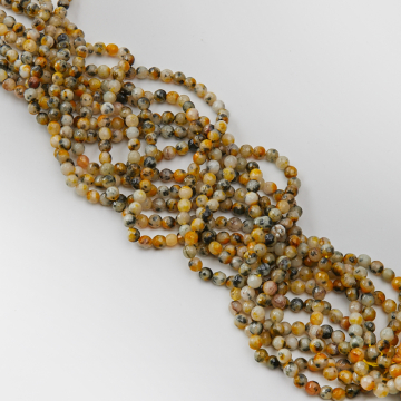 Agat żółtawy kulka fasetowana 6mm