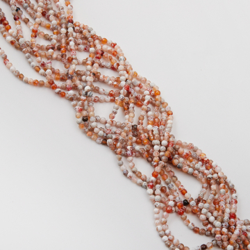 Agat kulka fasetowana szary 4mm