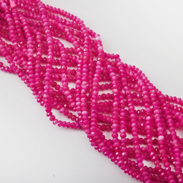 Agat oponka fasetowana fuksja 3x4,5mm