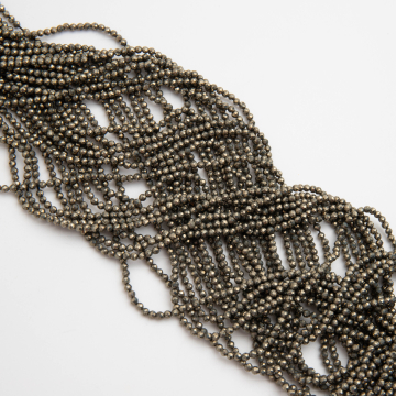 Piryt kulka fasetowana 2mm - na sznurze