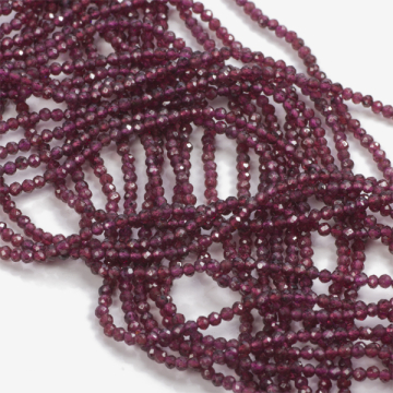 Granat kulka fasetowana 2mm - na sznury
