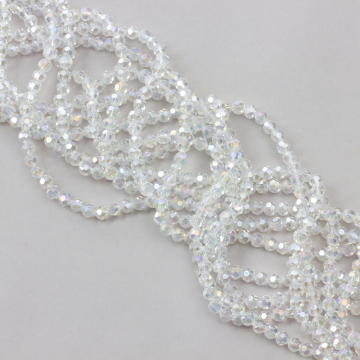 Kryształki kulki fasetowane 32 cuts crystal AB 6mm