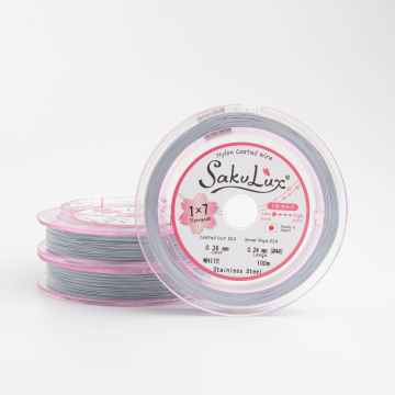 Miękka linka japońska siedmiostrunowa powlekana biała 0,36mm