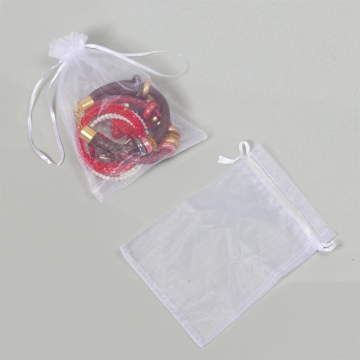 Woreczek z organzy do biżuterii 13x18 cm biały