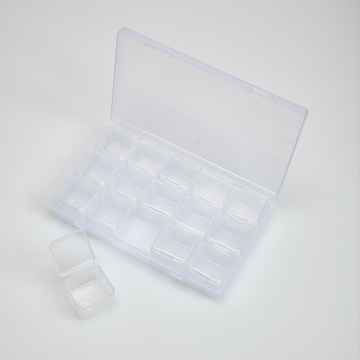 Pudełko do koralików 15 zamykanych przegródek 17,3x10,5 nowość