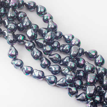 Perła ceramiczne baroque hematytowa 20x16mm