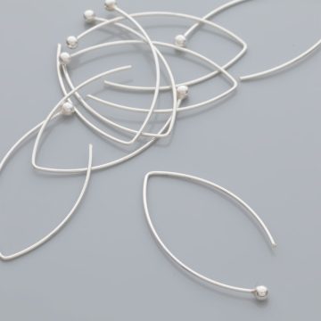 Srebrne bigle "rybki" z kulką AG925 40mm