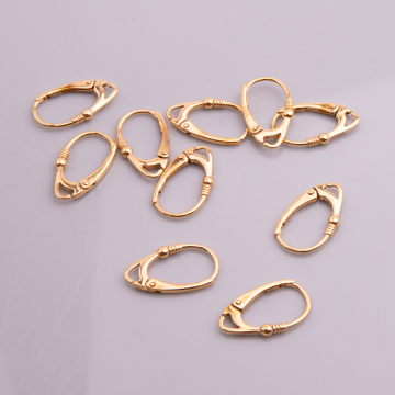 Srebrne bigle angielskie z kulką i sprężynką AG925 pozłacane 18mm