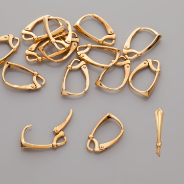 Srebrne bigle angielskie diamentowe AG925 pozłacane 18mm