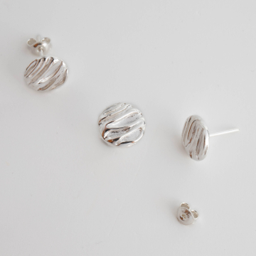 Srebrne kolczyki kółka nacinane AG925 9,5mm