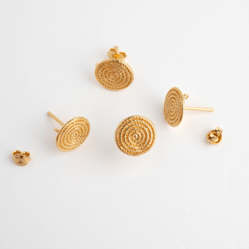 Srebrne kolczyki koła spirale AG926 pozłacane 10,5mm