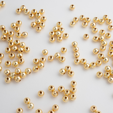 Kulki gładkie AG925 pozłacane 4mm